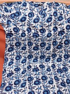 Brand New Blue Floral Print Kurti - 4XL Size