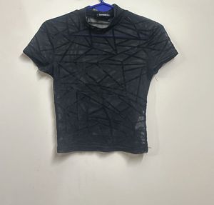 Shein Black Mesh Top