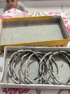 Silver Beaded Bracelet Set