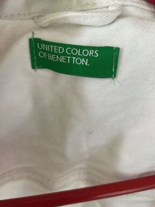 United Colors Of Benetton White Denim Jacket