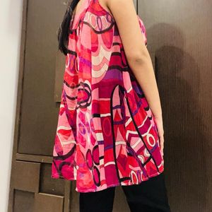 Pink Top With Beautiful Work On Neckline