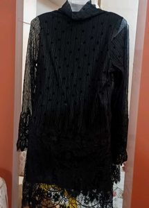 Gothic Lace Mesh Bodycon Midi