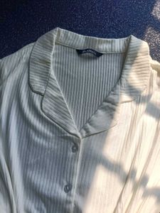 Ribbed Button-Down shirt/top
