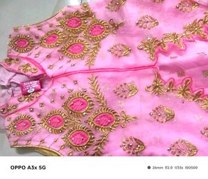 Pink &amp; Gold Embroidered Girl&#39;s Outfit