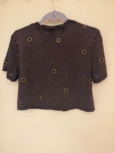 Edgy Grommet Crop Top