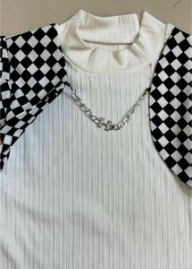 Checkerboard Sleeve Top