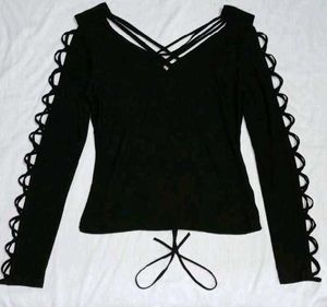 Unique Black Embellished Top