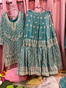 Teal Embroidered Lehenga Choli