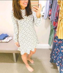 White Patterned Formal Dress - 3XL