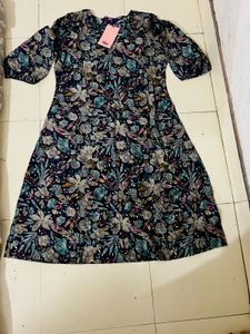 XL Printed Floral Dress and Pants Set