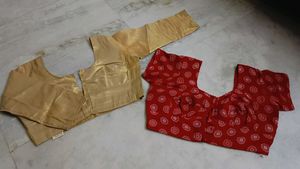 Golden Readymade Saree Blouse