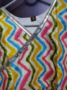 Vibrant Print Longline Nyra Cut Kurti