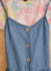 Cute Denim Dress with Tee