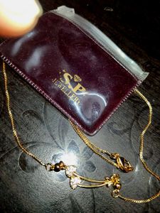 golden heart chain with diamonds💗🥰