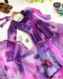 Organza Floral Printed Gown