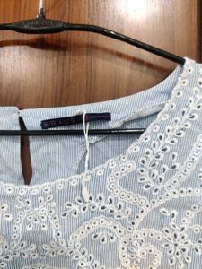 Embroidery Blue Top