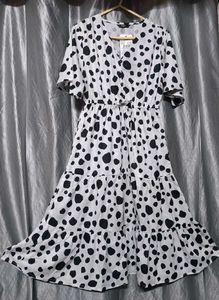 Polka Dot Tiered Midi Dress