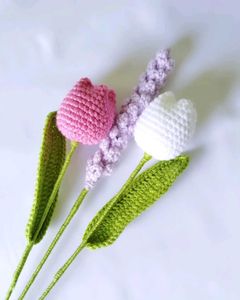 Tulip flowers bouquet crochet