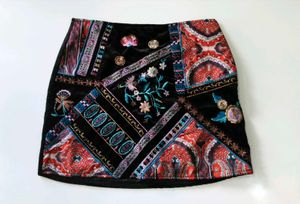 Zara Embroidered Mini Skirt