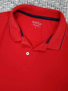 Spiritus By Pantaloons Red Polo T-shirt