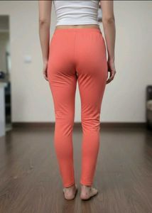 Coral Casual Leggings Cotton