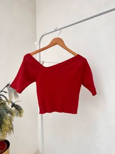 Ribbed Asymmetrical neck Crop Top ♥️
