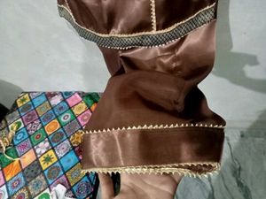 Brown Satin Salwar Suit