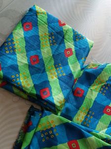 Polyester Printed Kurta Fabric 2M Kurti + Freebies