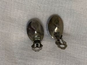 Red Stone Clip On Earrings