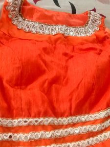 Orange Embellished Anarkali Suit