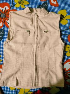 Vintage Sleeveless Zip-Up Top