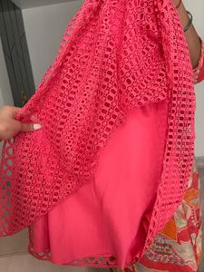 Forever New Coral Lace Sleeveless Dress