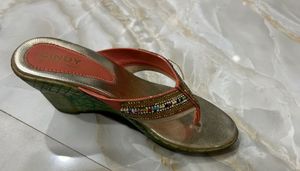 Gold Sparkly Thong Sandals