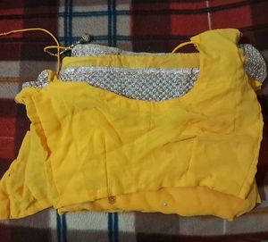 Yellow Embellished Saree