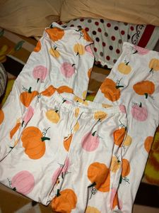 Pumpkin Print shirt Pajama Set