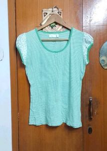 ALLEN SOLLY Striped Summer Top S