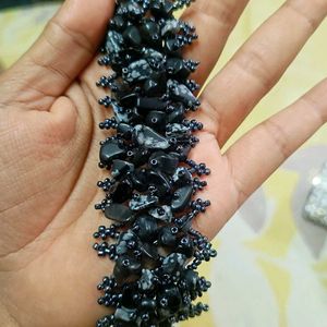 Tibetan Black Stone Chip Bracelet