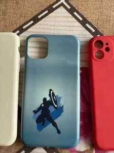Iphone 11 Hard Cover And red Silicon Case