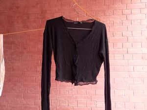 Pinteresty Lace Cardigan Black