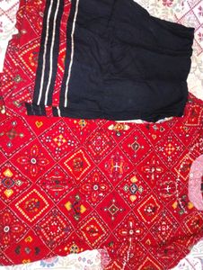 Red Printed Kurta Set