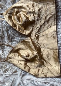Gold Satin Bralette shein