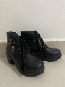Black leather boots