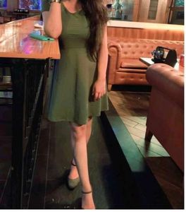 Olive Striped Dress