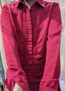 Reddish Pink Satin Top 💃🏽