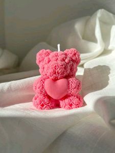 Rose Teddy Bear Candle