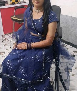 Blue Embellished Lehenga Choli