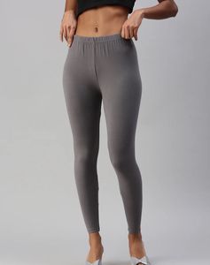 Orange &amp; Cement Colour Cotton Leggings Combo