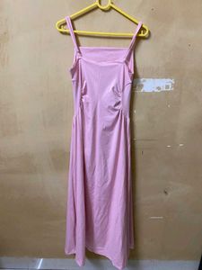 Pink Strap Fit &amp; Flare Dress