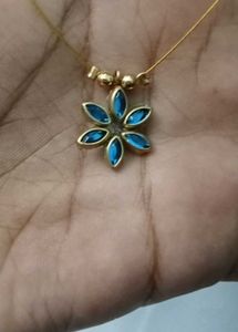 Blue Flower Pendant Necklace