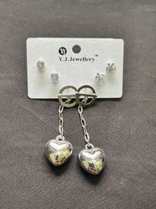 Heart Drop Earrings Set